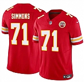 Men & Women & Youth Kansas City Chiefs #71 Josh Simmons Red 2025 Draft F.U.S.E. Vapor Untouchable Limited Stitched Jersey,baseball caps,new era cap wholesale,wholesale hats